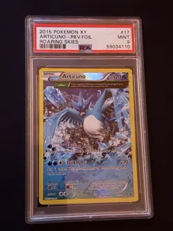 2015 POKEMON XY ROARING SKIES #17 ARTICUNO-REVERSE FOIL PSA 9 - Image 1