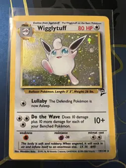 Pokemon TCG Wigglytuff 19/130 Base Set 2 Holo Unlimited Rare Vintage LP - Image 1