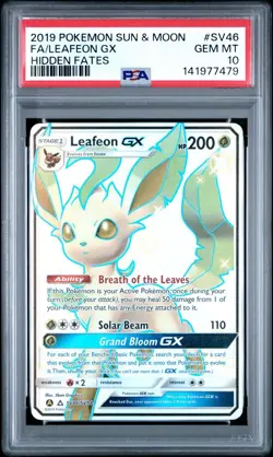 2019 Pokemon SM Hidden Fates Leafeon #SV46 Shiny Vault PSA 10 Gem Mint - Image 1