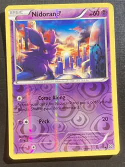 Nidoran 43/114 Pokemon Steam Siege Reverse Holo Common TCG LP - Image 1