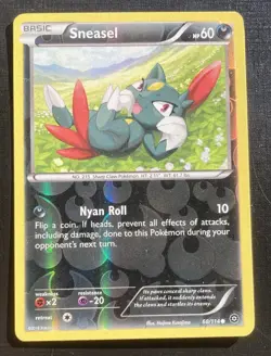 Sneasel 60/114 Pokemon Steam Siege Reverse Holo Common TCG LP - Image 1