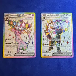 Pokemon TCG Umbreon Ex 176 & Espeon Ex 175 SV Promo Set - Image 1