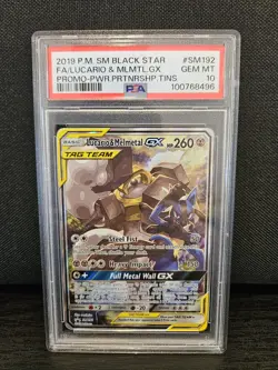 Pokemon 2019 Lucario and Melmetal GX #SM192 PSA 10 Mint - Image 1