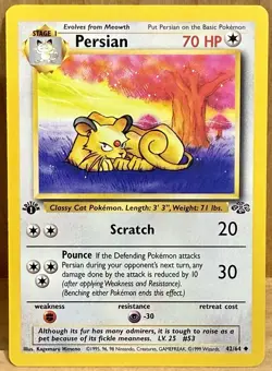 Persian 42/64 Jungle Set 1st Edition Uncommon 1999 Vintage Pokemon TCG - Image 1