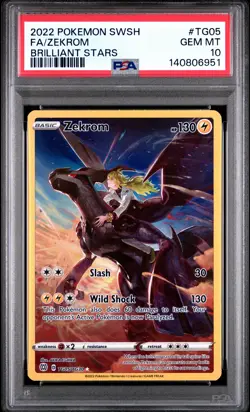 2022 POKEMON SWORD & SHIELD BRILLIANT STARS #TG05 FULL ART/ZEKROM PSA 10 - Image 1