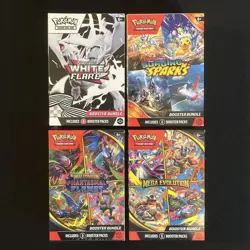 Pokemon Booster Bundle Lot White Flare, Mega Evolution, Phantasmal, Surging New - Image 1