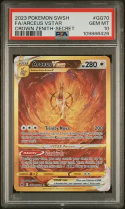 2023 POKEMON SWORD & SHIELD CROWN ZENITH SECRET FULL ART/ARCEUS VSTAR PSA 10 - Image 1