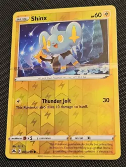 Shinx Reverse Holo Error Bleed Streak Misprint Crown Zenith Pokemon TCG Card - Image 3