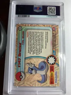 2000 Topps Pokemon TV #147 Dratini RAINBOW FOIL Series 3 PSA 7 Near Mint - Image 2