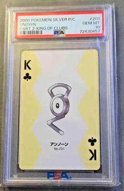 PSA 10 - Unown King of Clubs - Pokemon Silver Part 2 Poker Playing Card 2000 - Image 1