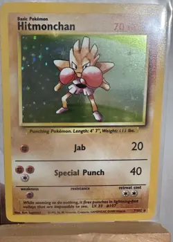 Pokemon TCG Hitmonchan Base Set Holo Unlimited Rare 7/102 - Image 5