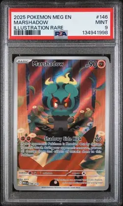 Pokemon TCG Marshadow Mega Evolution Illustration Rare Card 146/132 PSA 9 - Image 2