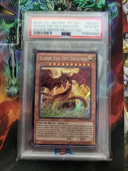 Slifer the Sky Dragon Yugioh 2020 MVP1-ENS57 Secret Rare 1st Edition PSA 10 - Image 1