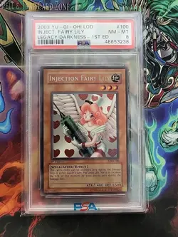 Yu-Gi-Oh! Injection Fairy Lily LOD-100 - Legacy of Darkness-1st Edition - PSA 8 - Image 1