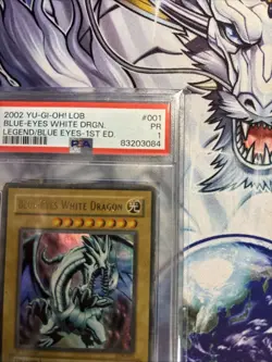 Yu-Gi-Oh Blue Eyes White Dragon LOB-001 1st Edition PSA 1 Trading Card - Image 2