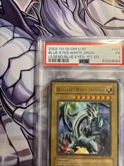 Yu-Gi-Oh Blue Eyes White Dragon LOB-001 1st Edition PSA 1 Trading Card - Image 3