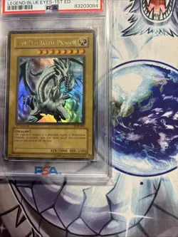Yu-Gi-Oh Blue Eyes White Dragon LOB-001 1st Edition PSA 1 Trading Card - Image 5