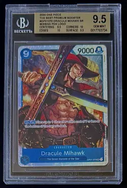 BGS 9.5 One Piece OP01-070 SR Dracule Mihawke - English - PRB01 - Graded - Image 1