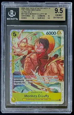 BGS 9.5 One Piece ST13-015 SR Monkey.D.Luffy - English -The Three Brothers - Image 1