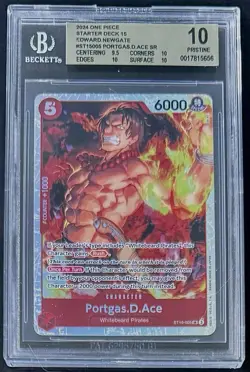 BGS 10 One Piece ST15-005 SR Portgas.D.Ace - English - ST15 Red Edward - Graded - Image 1