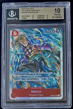 BGS 10 One Piece OP03-013 SR Marco - English - Pillars of Strength - Graded - Image 1