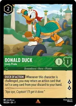4x Donald Duck - Lively Pirate - 98/204 - Rare NM-Mint Disney Lorcana: Archazia' - Image 1