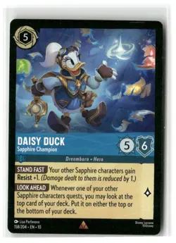 Disney Lorcana Whispers in the Well Daisy Duck-Sapphire Champion 158/204 - Image 1