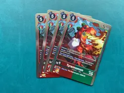 Tyrannomon EX8-011 Playset Chain of Liberation Digimon Card Game x4 - Image 1