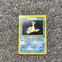 Pokemon Lapras Fossil 10/62 Holo Card Vintage 1999 Sugimori DMG - Image 1