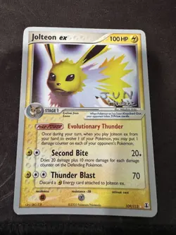 MP Pokemon TCG Jolteon EX Card World Championships 2007 Delta Species 109/113 - Image 1