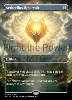Aetherflux Resevoir MTG Stand In Custom Game Card Non Tournament Legal Art Card - Image 1