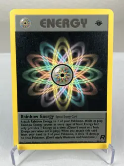 Rainbow Energy 80/82 Team Rocket Set Rare Pokemon Card 1st Edition - Near Mint - Image 1