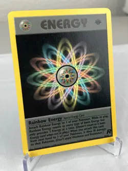 Rainbow Energy 80/82 Team Rocket Set Rare Pokemon Card 1st Edition - Near Mint - Image 2