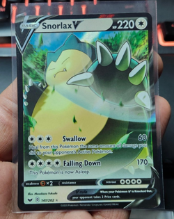 💤 SNORLAX V – Pokemon TCG Card Sword & Shield #141/202 – Near Mint / Excellent - Image 1