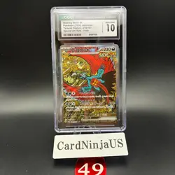 CGC GEM MINT 10 Roaring Moon ex SAR 218/187 SV8a Terastal Fest ex Pokemon Card - Image 1
