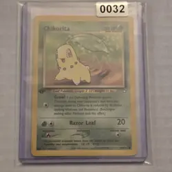 Pokemon TCG Cards 1st Edition Chikorita 54/111 Neo Genesis NM - Image 1