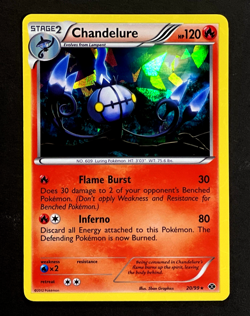 2012 Pokemon CHANDELURE Next Destinies CRACKED ICE HOLO Promo B&W Set Card 20/99 - Image 3