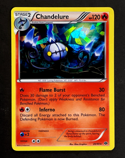 2012 Pokemon CHANDELURE Next Destinies CRACKED ICE HOLO Promo B&W Set Card 20/99 - Image 4