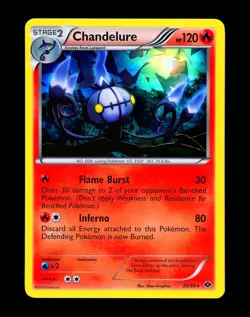 2012 Pokemon CHANDELURE Next Destinies CRACKED ICE HOLO Promo B&W Set Card 20/99 - Image 5