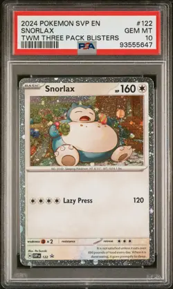 2024 POKEMON SVP EN-SV BLACK STAR PROMO #122 SNORLAX PSA 10 - Image 1