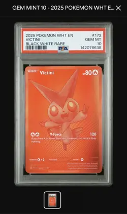 2025 Pokemon White Flare Victini #172/086 PSA 10 - Image 1