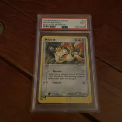 2003 Pokemon PSA 9 Meowth HOLO🚀🙀PROMO w/ SWIRL 🌀- 013 -& ECLIPSE GRADEDGUARD - Image 1