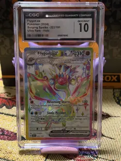 CGC 10 Gem Mint - Flygon EX 222 - English Surging Sparks Ultra Rare Pokemon TCG - Image 1