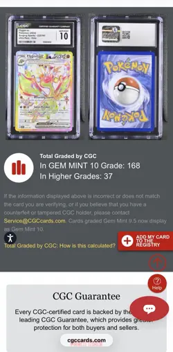 CGC 10 Gem Mint - Flygon EX 222 - English Surging Sparks Ultra Rare Pokemon TCG - Image 4