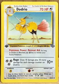Dodrio 34/64 Jungle Set 1st Edition 1999 Vintage Pokemon TCG - Image 1
