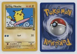 Surfing Pikachu Pokemon WOTC Black Star #28 1999 - Image 3