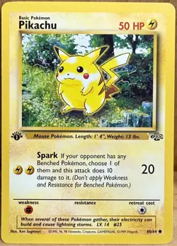 Pikachu 60/64 Jungle Set 1st Edition 1999 Vintage Pokemon TCG - Image 1