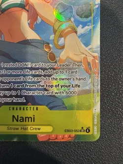 One Piece Card Game Nami SR Alt Art EB03-053 English NM Heroines Edition - Image 5