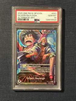 ONE PIECE OP12-LEGACY OF THE MASTER ALTERNATE ART SILVERS RAYLEIGH PSA 10 LEADER - Image 1