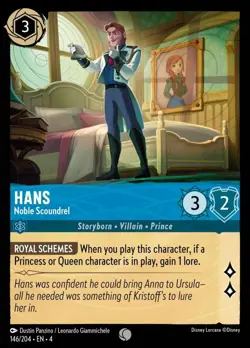 Hans - Noble Scoundrel (146) Foil Ursula's Return Disney Lorcana - Image 1